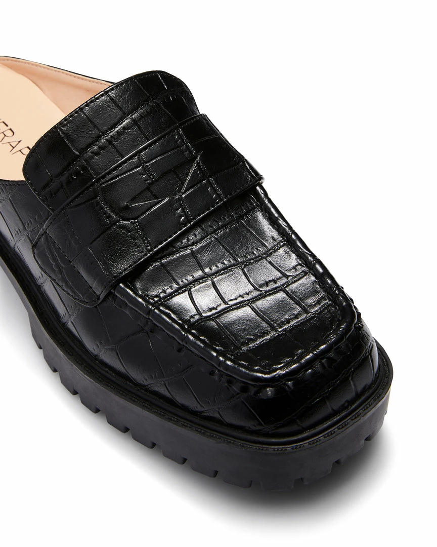 Therapy Shoes AU Royal Black Croc FLATS