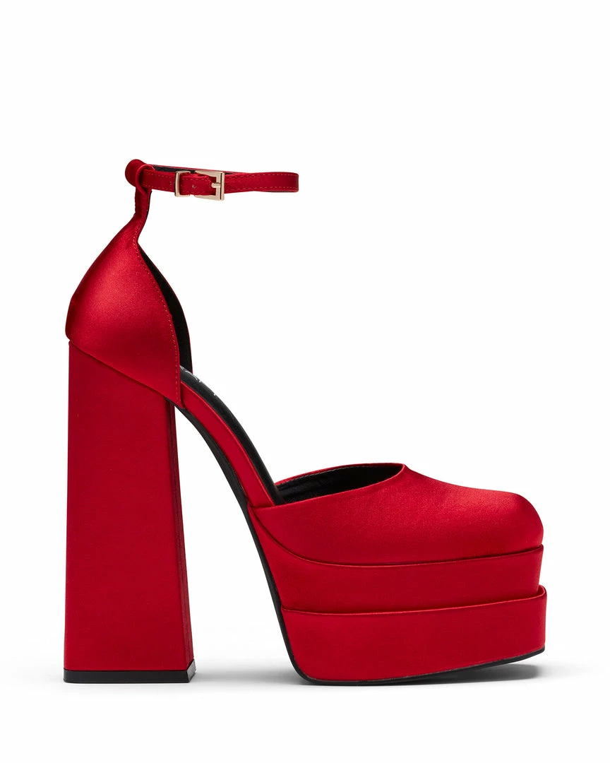 Therapy Shoes AU Viva Red Satin HEELS