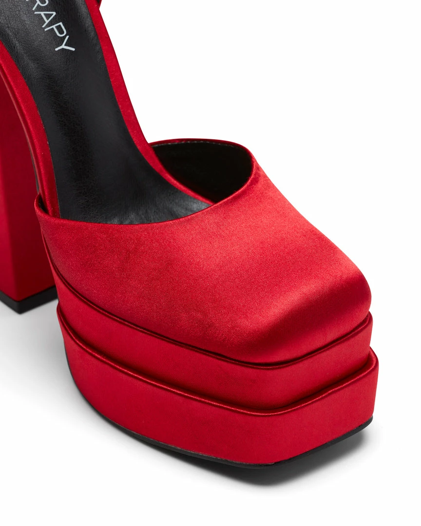Therapy Shoes AU Viva Red Satin HEELS