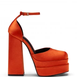 Therapy Shoes AU HEELS Viva Tangerine Satin