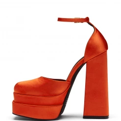 Therapy Shoes AU HEELS Viva Tangerine Satin