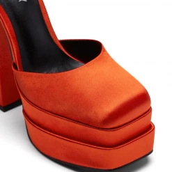 Therapy Shoes AU HEELS Viva Tangerine Satin